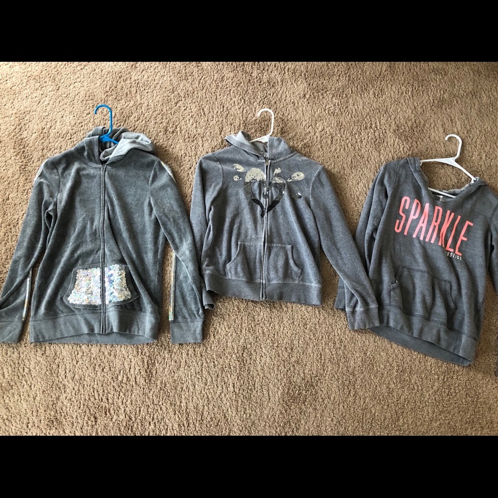 Justice hooded sweatshirts